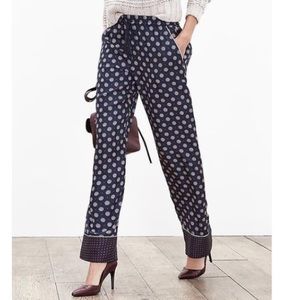 Banana Republic M Navy Foulard 100% Silk Pants